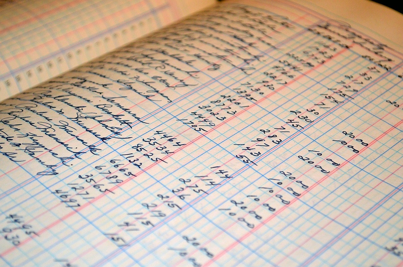 Financial records and documents on a table in Slovakia